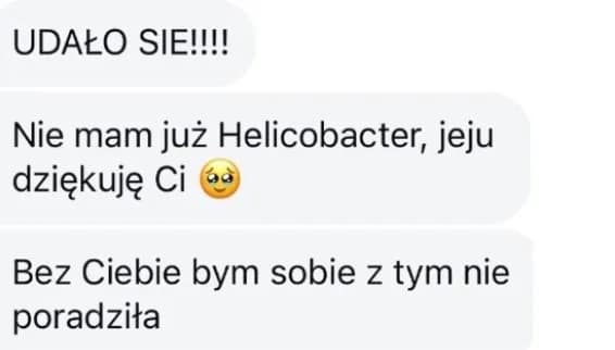 Anonimowa wiadomość po zakończonym leczeniu Helicobacter pylori